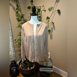 1980s DUVET Large Sweater Vintage Button-up Beige 100% Acrylic